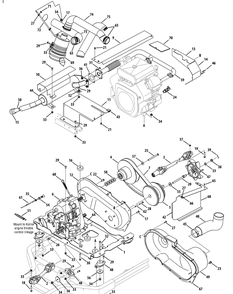 Kohler Engine And Transmission Accessories Diagram and Parts List for 46G 4X4-EFI-1I019G-Before-37AMD710 Cub Cadet Lawn Tractor Accessories